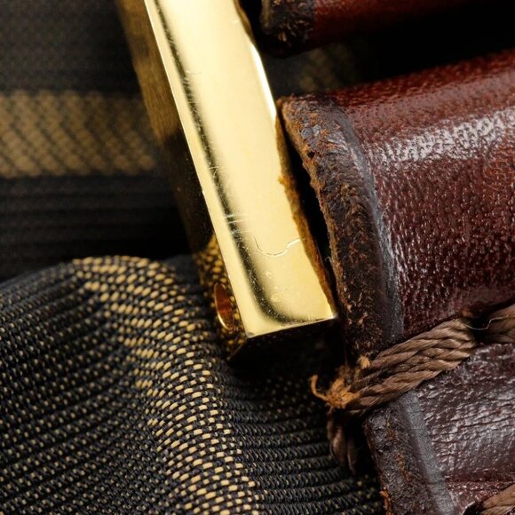 FENDI Zucca Boston bag Brown Nylon canvas unisex - Picture 9 of 12